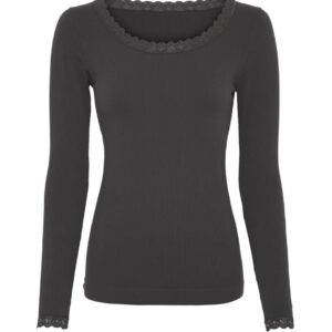 Frida rib top – LS – Antracite – Tim&Simonsen